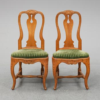 A pair of Swedish rococo chairs.