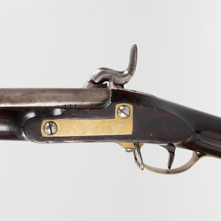 Percussion rifle, Swedish, 19th century.