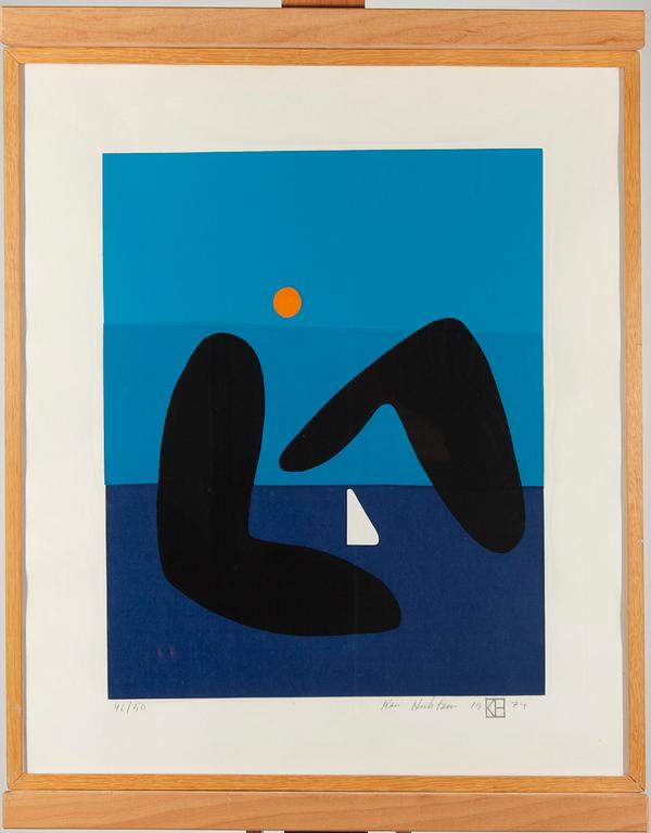 KARI HUHTAMO, serigrafi, signerad och daterad 1974, numrerad 46/50.