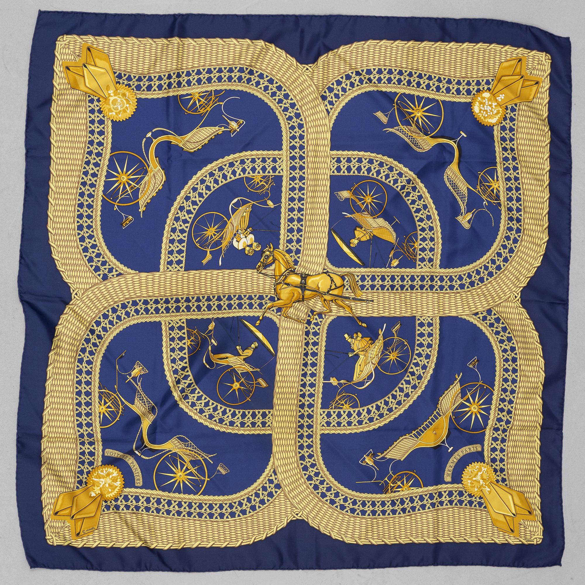 Hermès, scarf, "Voitures Paniers".