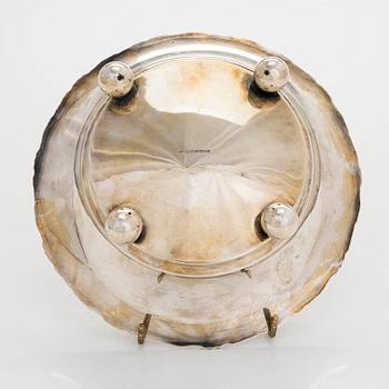 A 20th century silver bowl and six coasters.