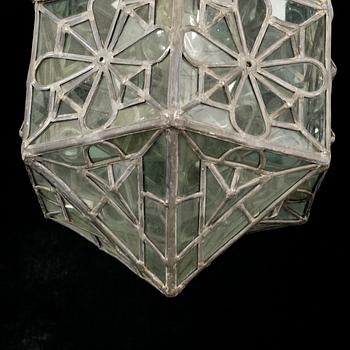 A lantern with leaded glass, around the turn of the century 1900.