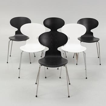 Arne Jacobsen, stolar, 6 st, "Myran", Fritz Hansen, Danmark, 2013 & 2020.
