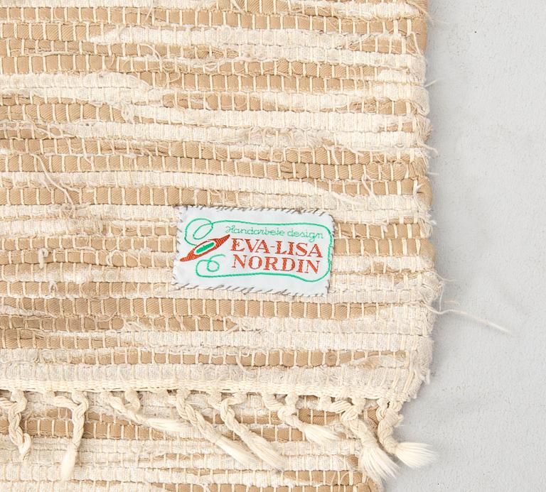 Eva-Lisa Nordin, rag rug with label, approximately 334x84 cm.