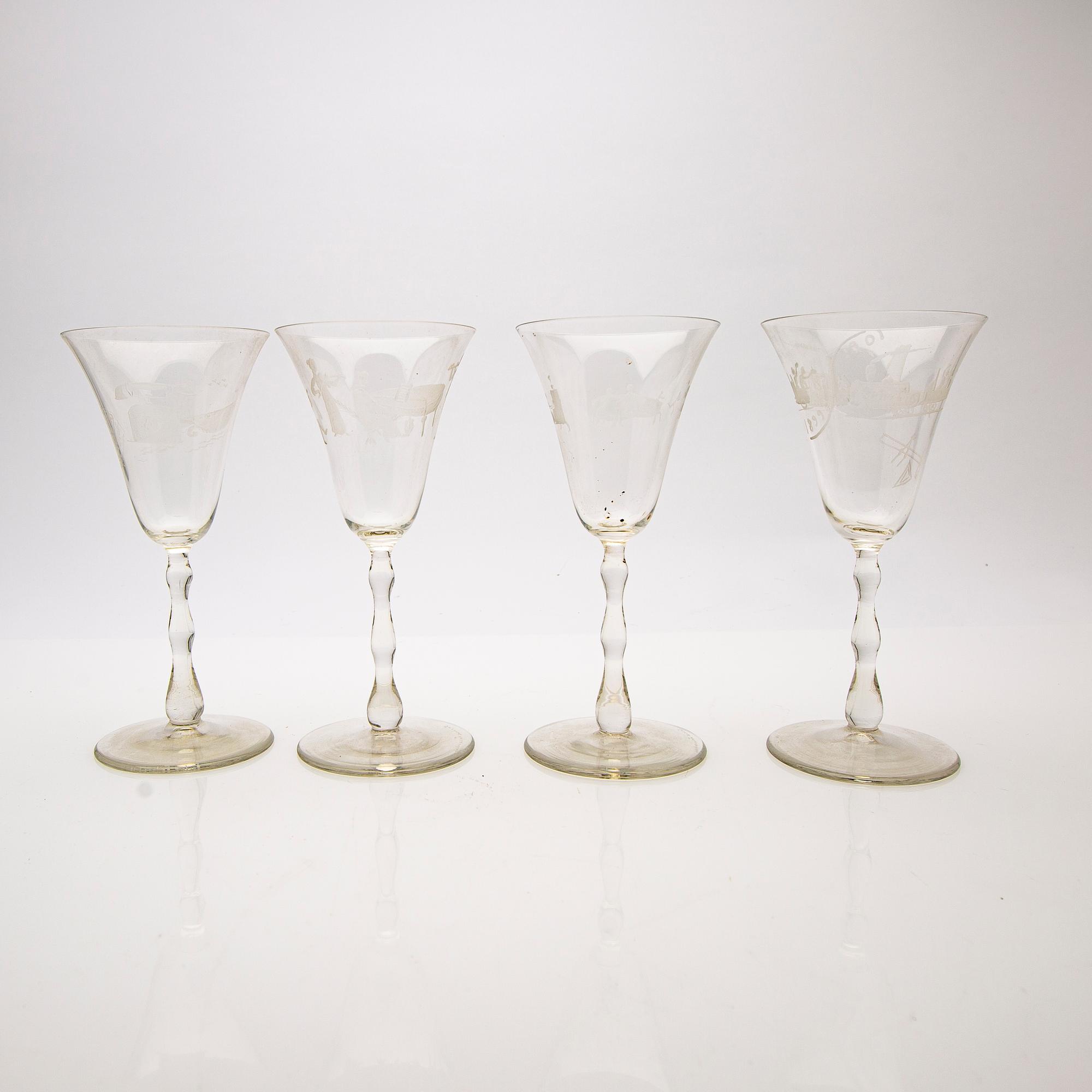 Fredrik Frisendahl, Glass service, 17 pcs, first half of the 20th century.