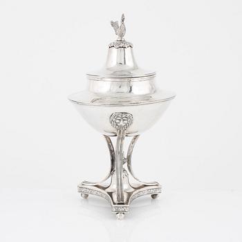 A Swedish Silver Empire Sugar Bowl, mark of Otto Magnus Krook, Nyköping 1815.