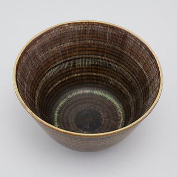 WILHELM KÅGE, a stoneware bowl for Gustavsbergs studio, "Farsta", signed.