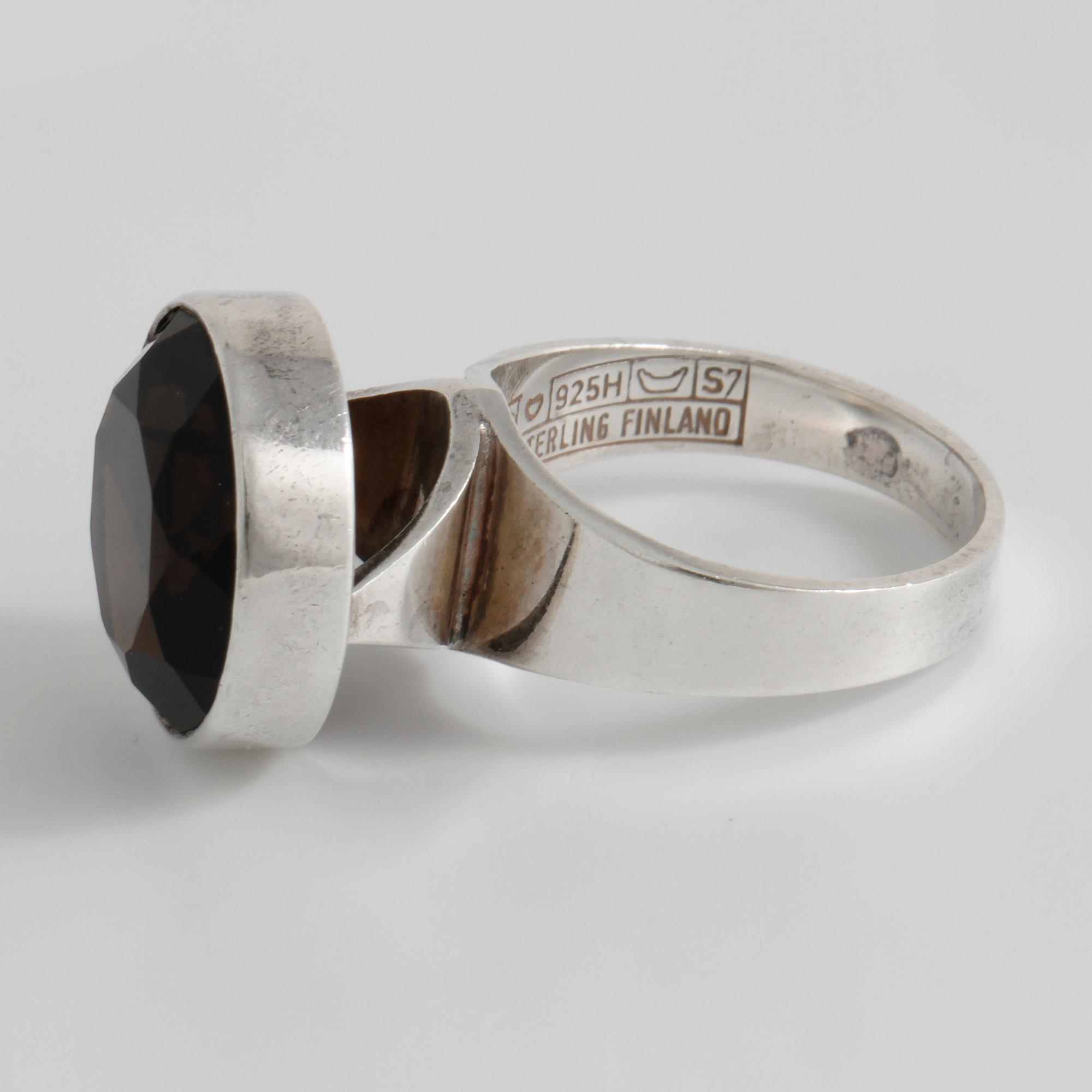 ERIK GRANIT, Helsinki, 1971, a faceted rock crystal ring.