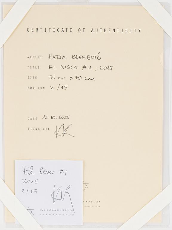 Katja Kremenic, photography, signed on certificate, edition 2/15.