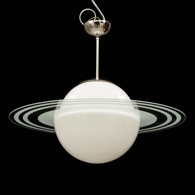 TAKLAMPA, Saturnusmodell, 1900-talets mitt. Höjd 50 cm.