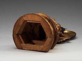BUDDHA, förgyllt trä. Japan, 1800-tal.