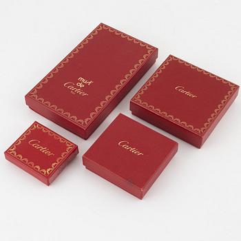Cartier, plånböcker 3 st samt nyckelring.