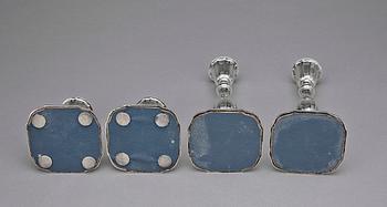 LJUSSTAKAR, 2 par, silver, Ceson, Göteborg 1970/80-tal.