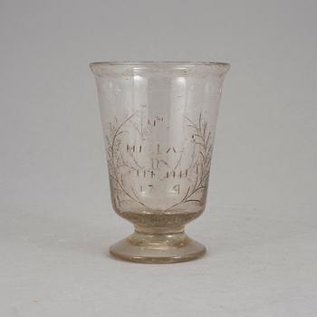 BÄGARE, glas, 1700-tal.