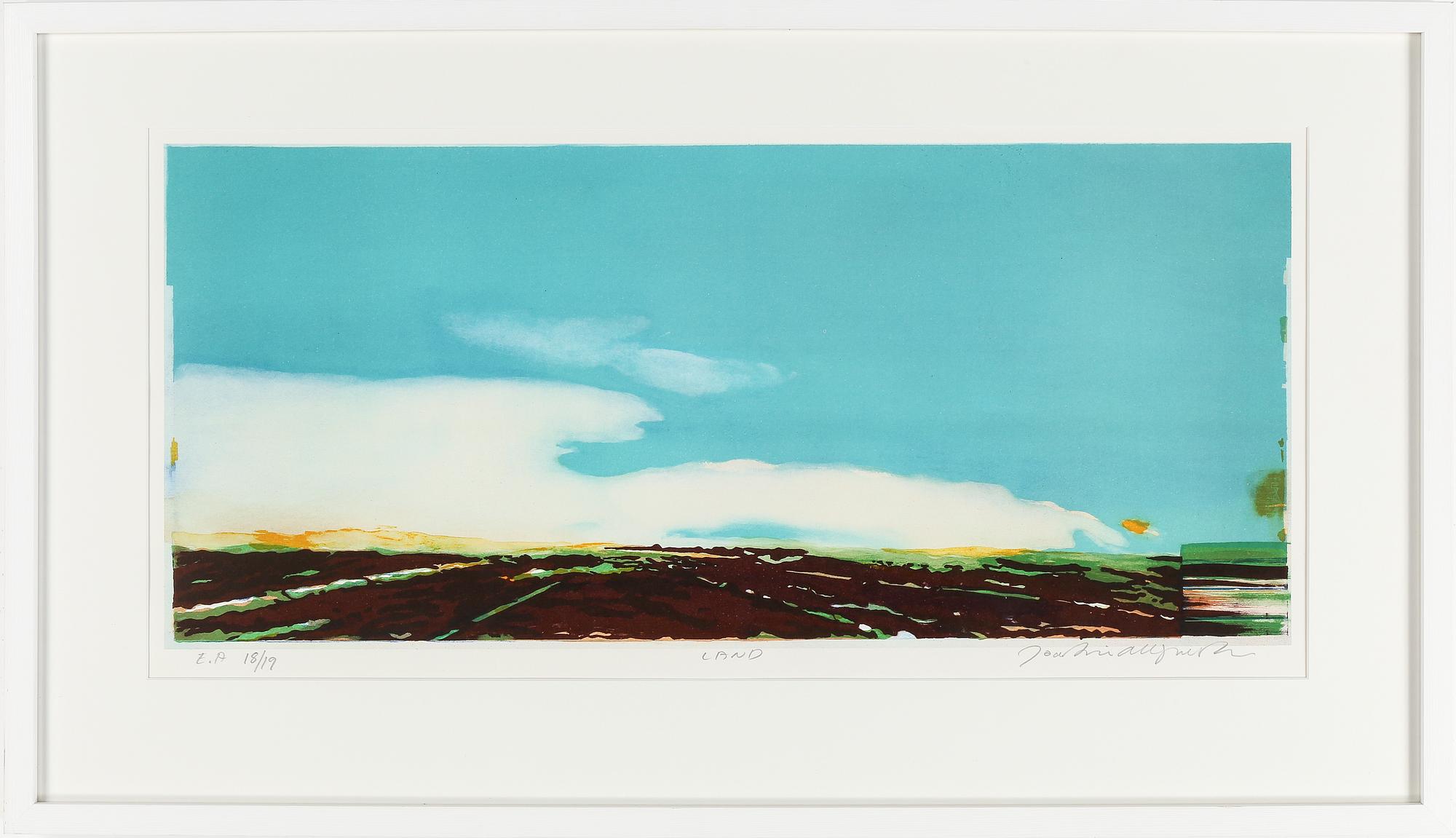 JOAKIM ALLGULANDER, "Land", litografi, signerat och numrerat provtryck, 18/19.