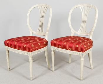 STOLAR, 6 st, gustaviansk stil, 1900-talets andra hälft.