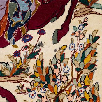Matta, Isfahan, figural, signerad, ca 240 x 150 cm.