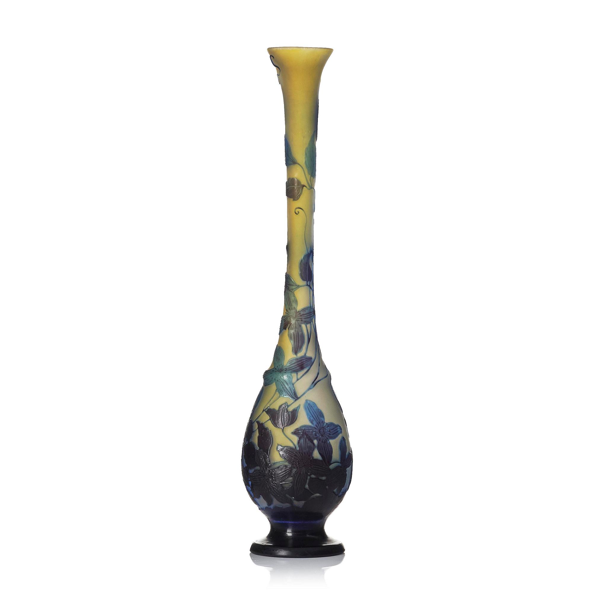Emile Gallé, an Art Nouveau cameo glass vase, Nancy, France.