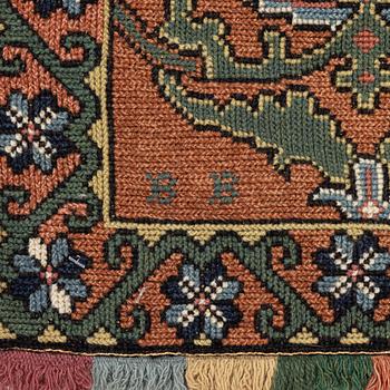 Sled cushion in folk art style, 20th century. 155 x 70 cm.