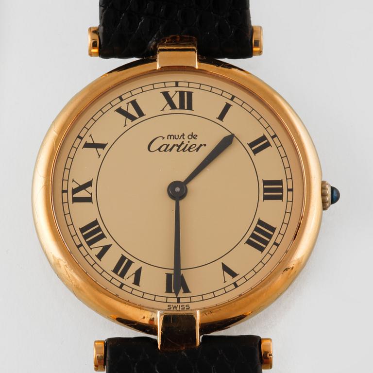 DAMARMBANDSUR, Cartier, Vermeil, Quartz.
