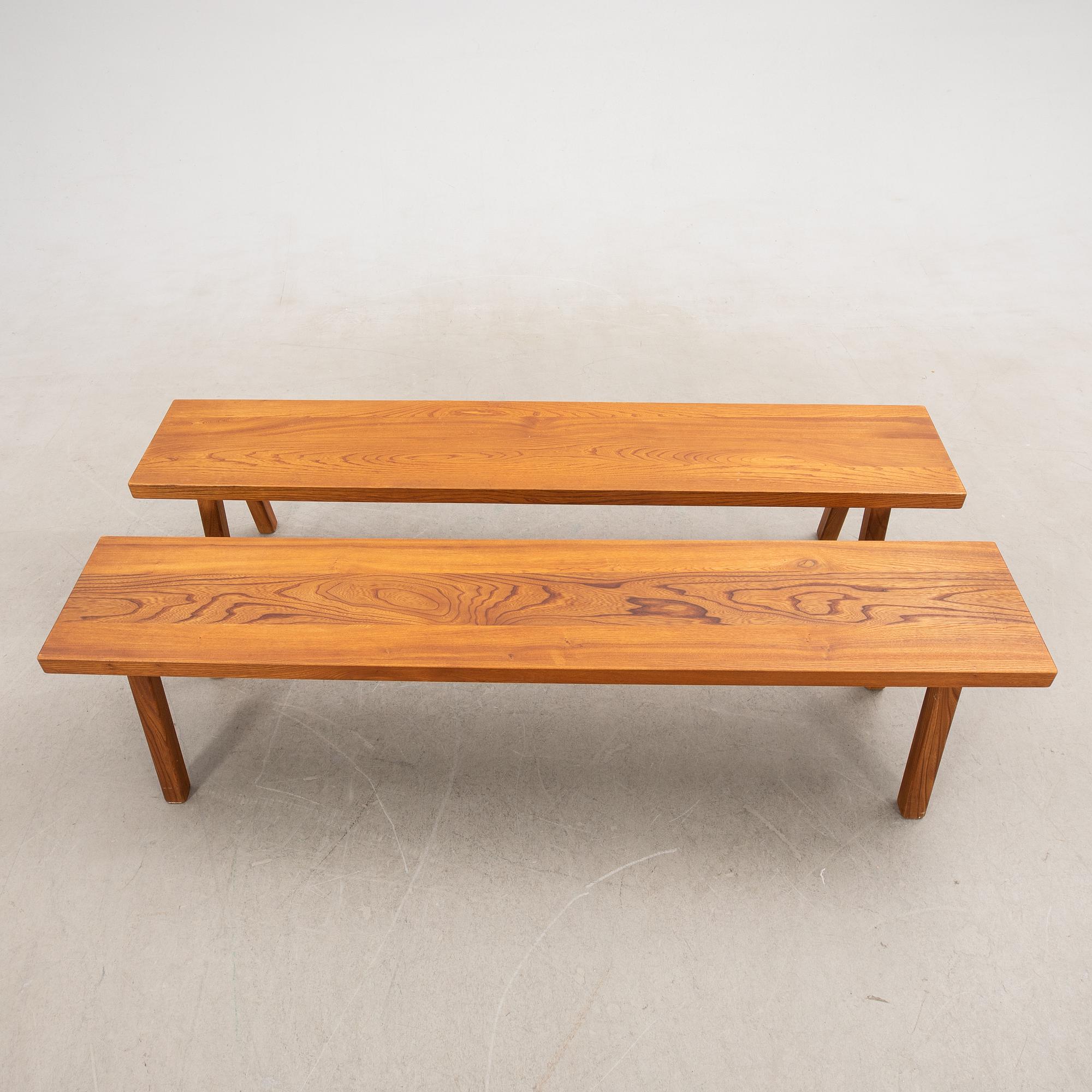 Benches, a pair, late 20th century.