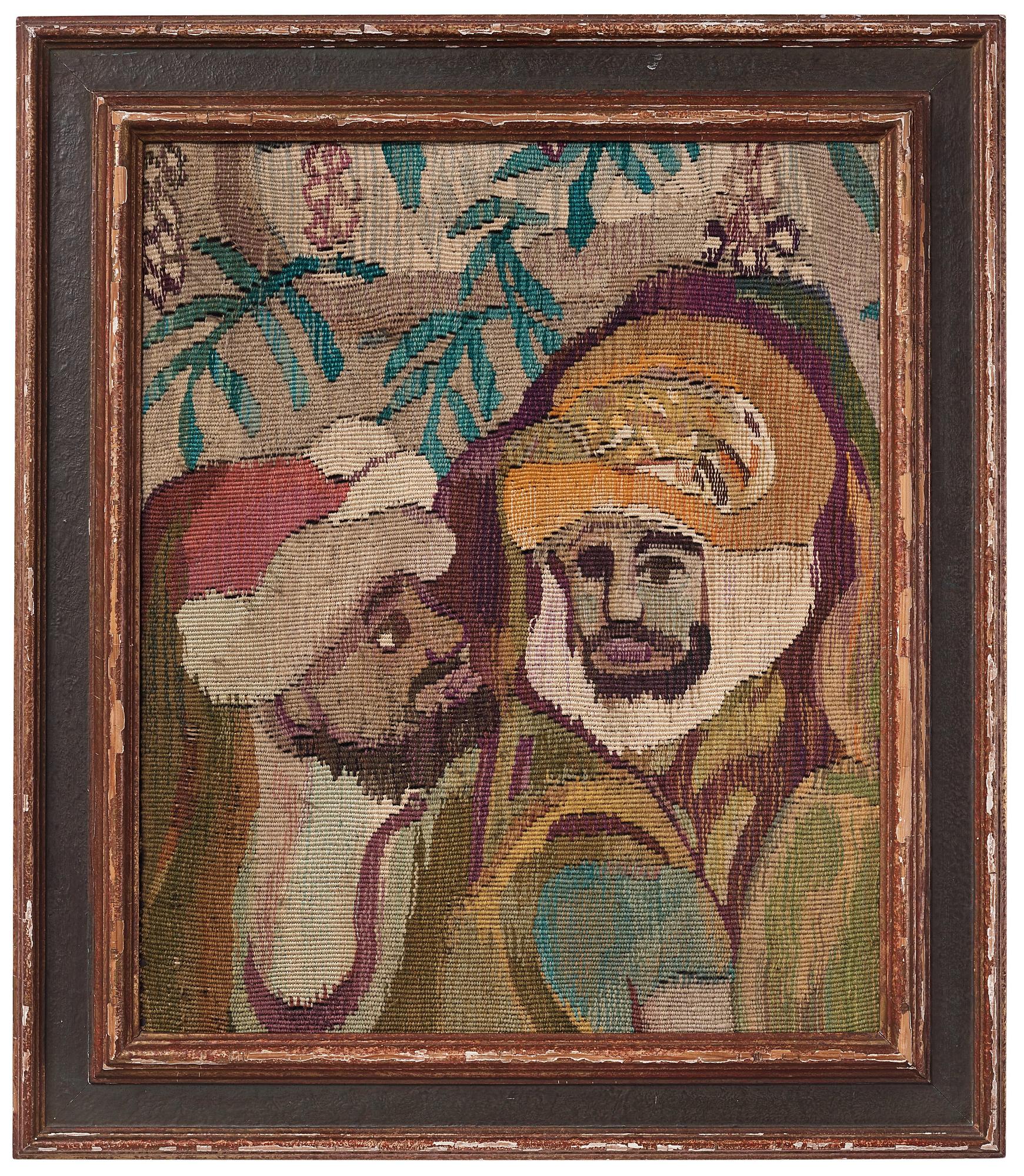 Sven X:et Erixson, A tapestry sample for "Melodier vid torget", tapestry weave, ca 64 x 53 cm, Sven X:et Erixson and Barbro Nilsson.