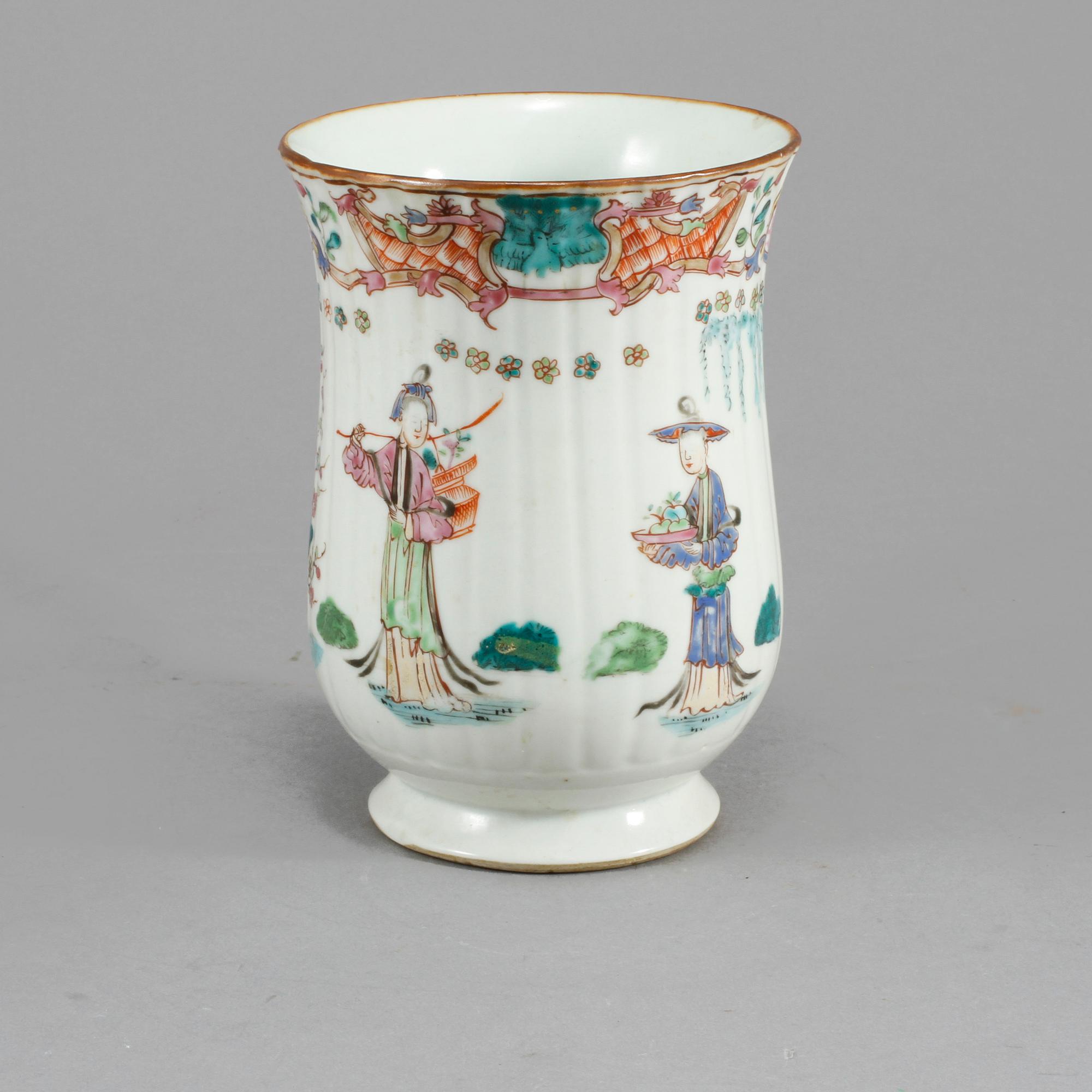 MUGG , porslin, Kina, 1700-tal.