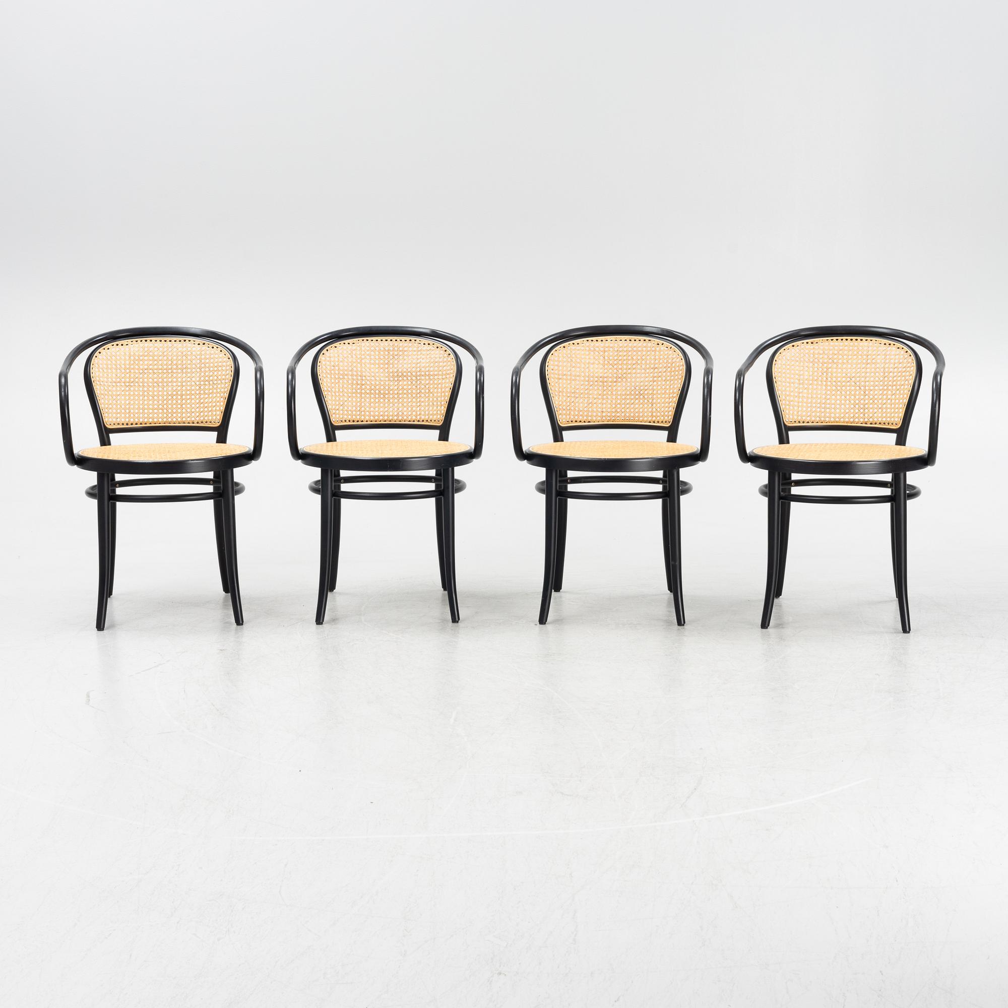 Michael Thonet, A set of four bent-wood and rattan 'No 30´chairs, TON.