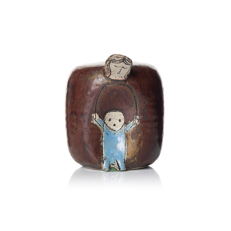 Lisa Larson, a unique stoneware sculpture of a mother and child, Gustavsberg studio, Sweden 1950-60s.