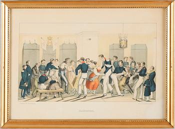 LITOGRAFISKA TRYCK, 2 st, 1800-talets andra hälft.