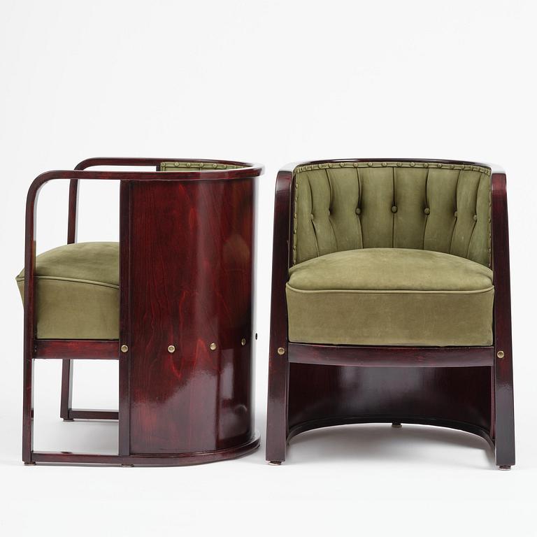 Josef Hoffmann, salongsmöbel, fyra delar, modell 421/428, Jacob & Josef Kohn, Wien, 1900-talets början.