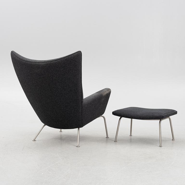 Hans J. Wegner, armchair and footstool, "Wing Chair", CH-445, Carl Hansen & Søn, Denmark.