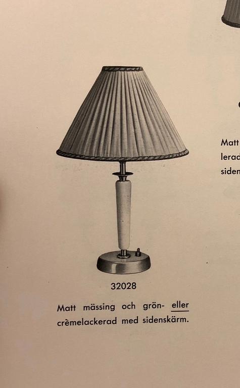 Bertil Brisborg, a pair of table lamps model "32028", Nordiska Kompaniet, 1940s-50s.