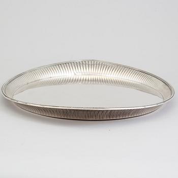 K ANDERSON, an Empire style silver tray from Stockholm, 1895.