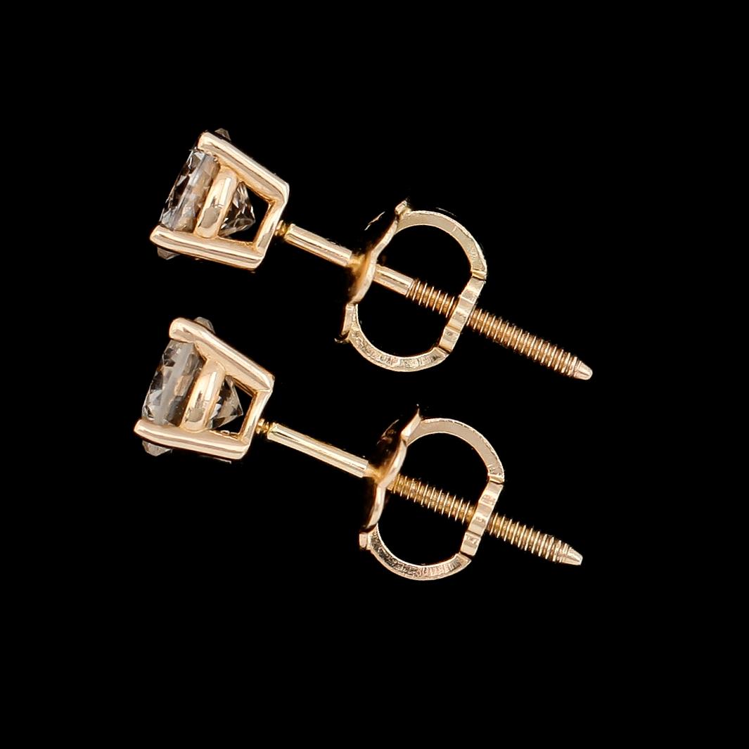 ÖRHÄNGEN, 1 par, 14K guld och diamanter tot ca 0.50 ct.