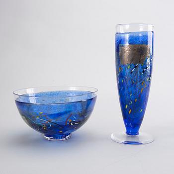 BERTIL VALLIEN, 6 glass objects, Kosta Boda.