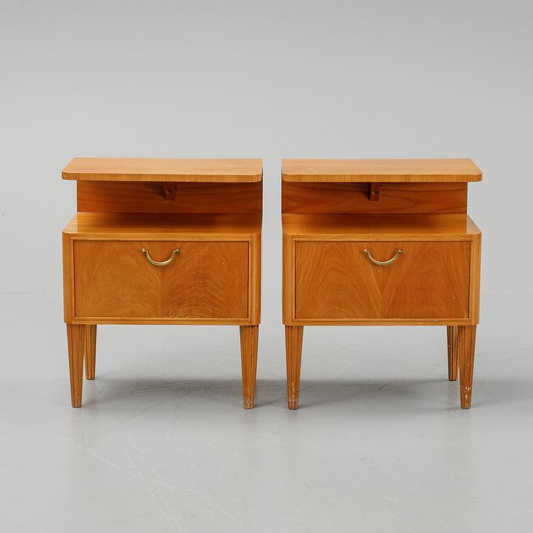 A pair of bedside tables, Swedish Modern, Bodafors, 1940's. Signed.