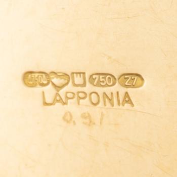 Juhani Linnovaara, necklace 18K gold and brilliant-cut diamond. Lapponia 1977.