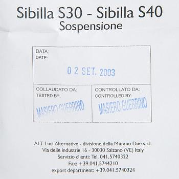A "Sibilla" pendant light, ALT Luci Alternative, Murano, Italy 2000s.