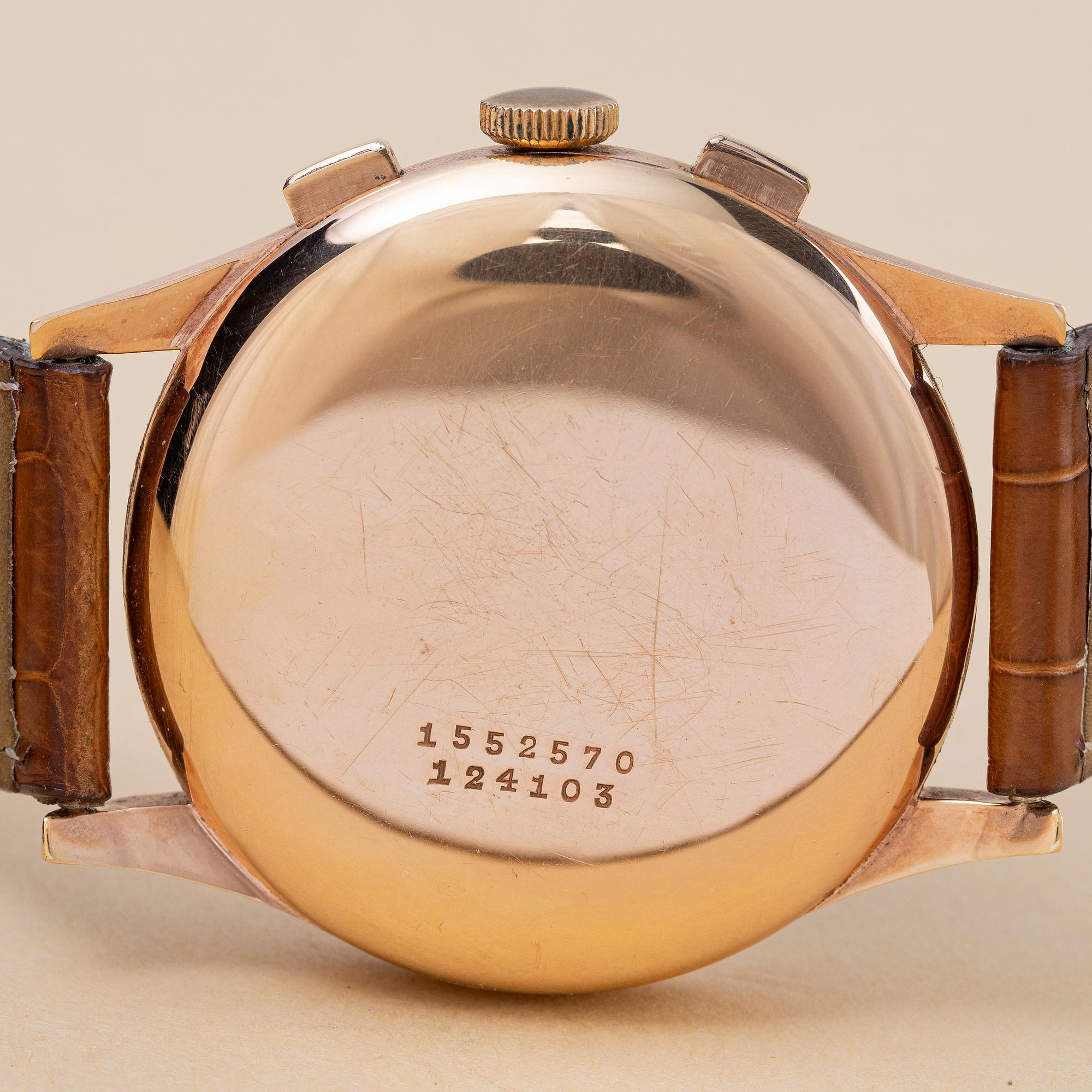 Jaeger, "By Universal Genève", "Jumbo", chronograph, ca 1950.