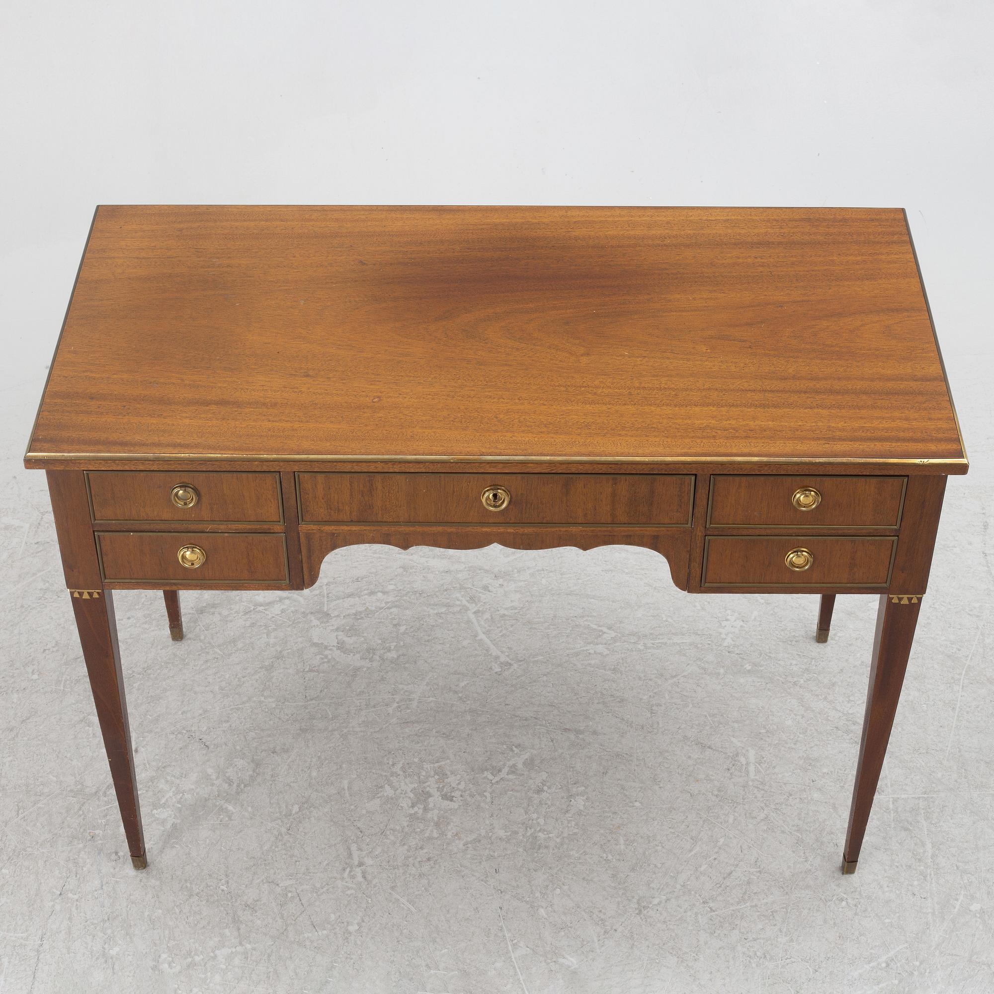 A Gustavian style desk, mid-20th century.