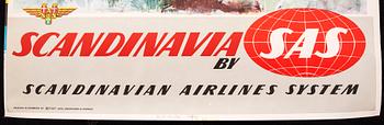 Otto Nielsen, affisch 'Scandinavia by SAS Scandinavian Airlines System', omkring 1958.