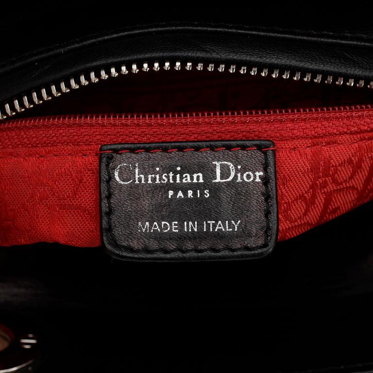 CHRISTIAN DIOR, a black leather "Lady Dior" bag.