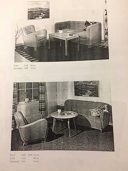 Fritz Hansen, a pair of easy chairs model "1669", Denmark, 1940s.