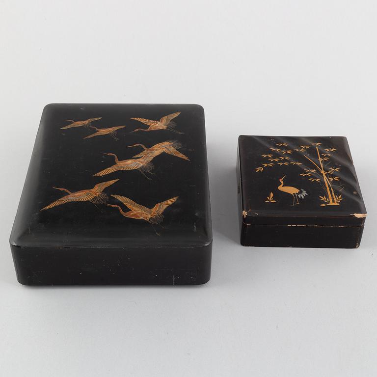 Two Japenese lacquer boxes, Meiji (1868-1912).