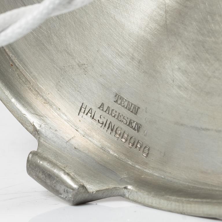 Astrid Aagesen, a pewter table lamp, Helsingborg, 1930s.