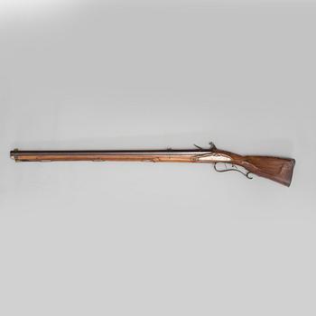 A 18th century flintlock rifle signed Eichstaed, Stralsund.
