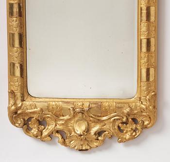 A rococo giltwood pier glass, Stockholm, later part 18th century.