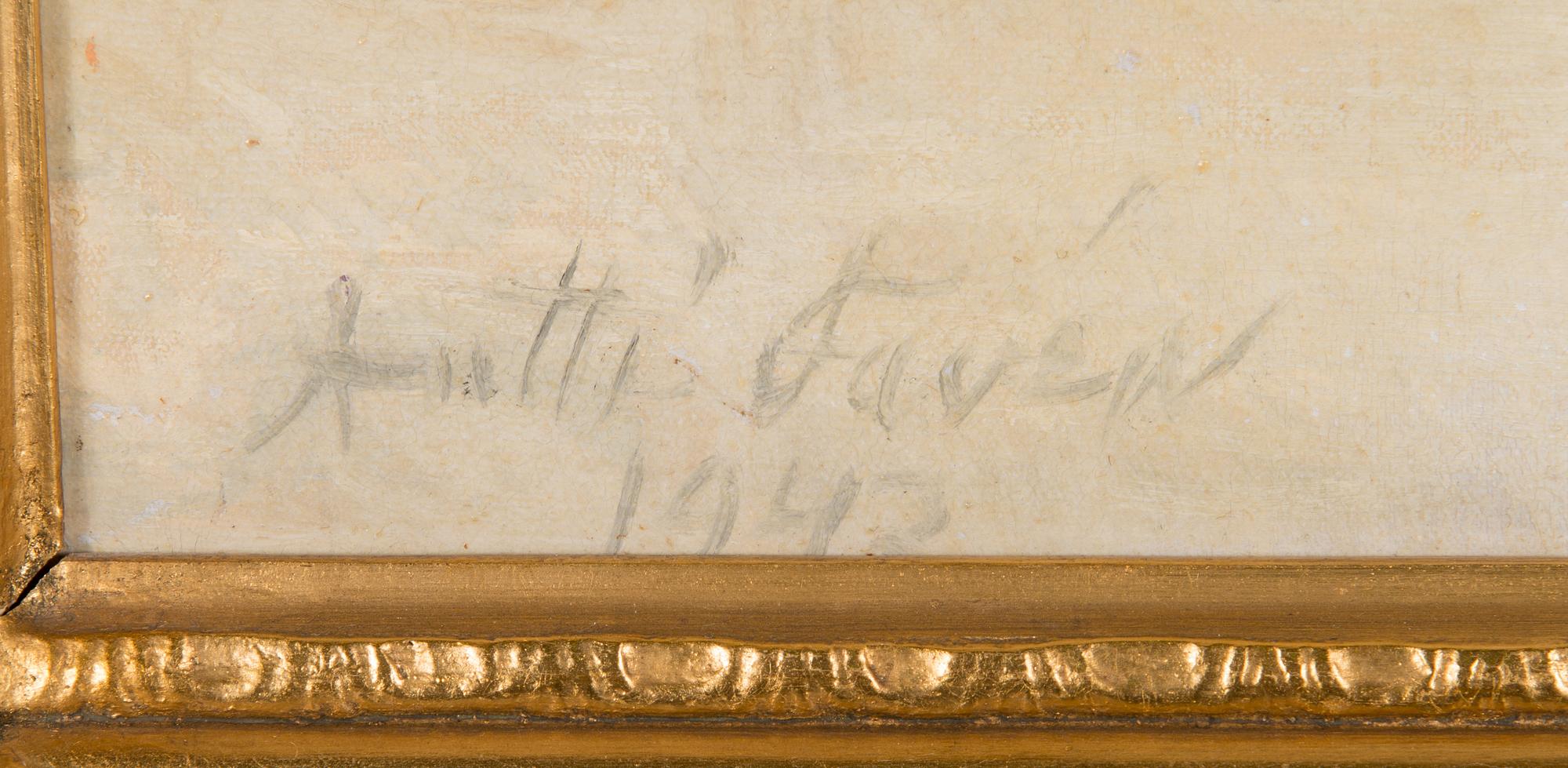 Antti Favén, öljy levylle, signeerattu ja päivätty 1943.