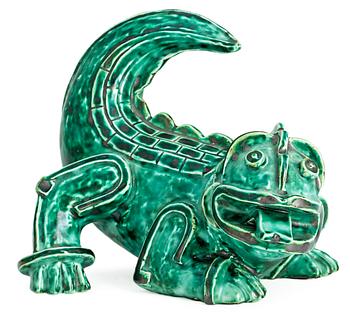 467. A Wilhelm Kåge stoneware figure of a dragon puppy, Gustavsberg circa 1940.